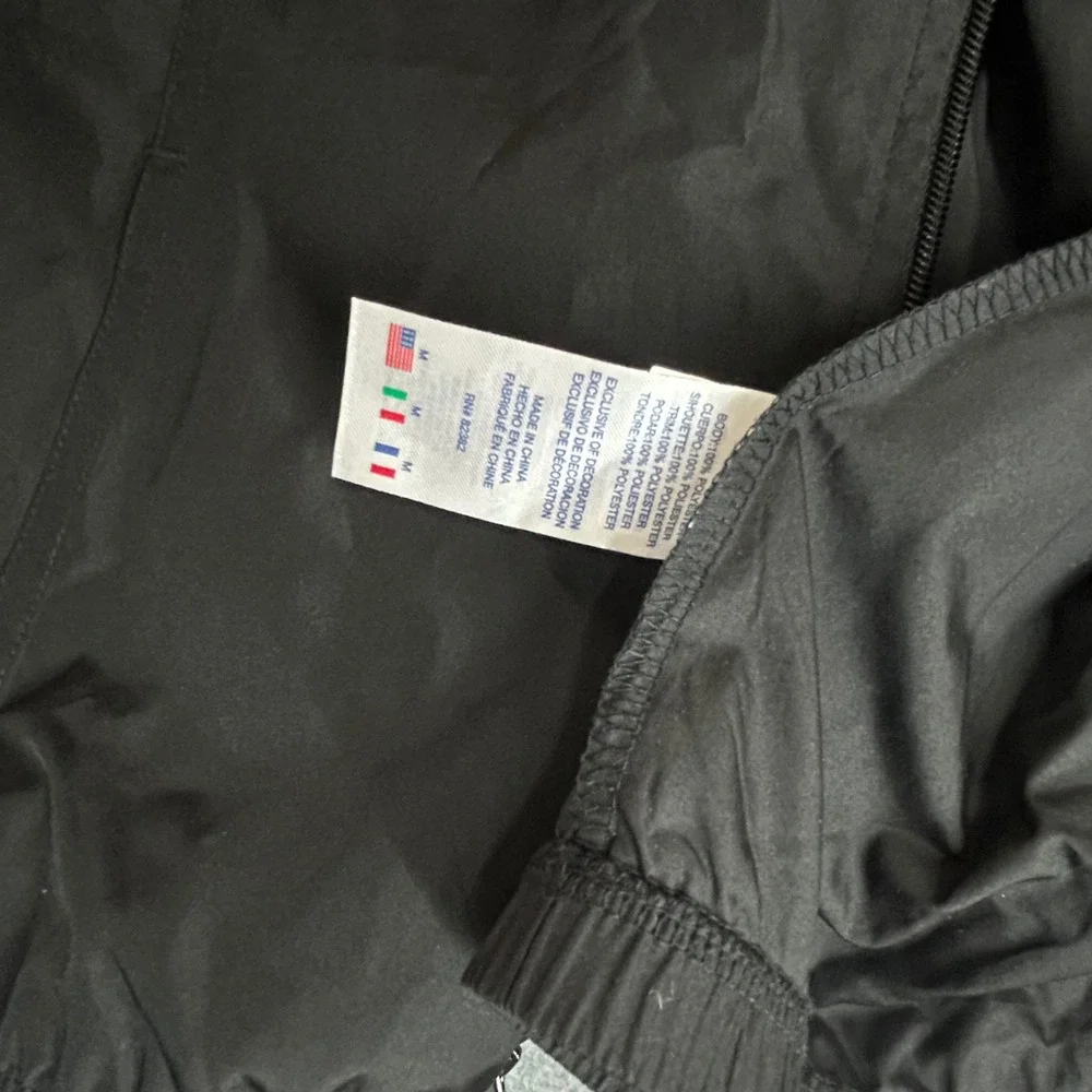 Champion Windbreaker Kids M Logo Print Full Zip Hooded Jacket Sporty Lightweight